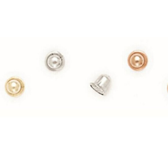 14K Solid Gold Screwbacks. A Pair of Earring Backs. Backing Only. 3x3.5mm - Picture 2 of 6